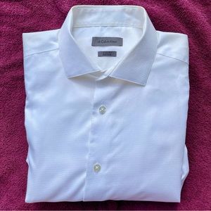 Calvin Klein Slim Fit Spread Collar French (Double) Cuff Dress Shirt